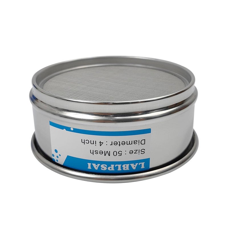 LABLPSAI 50 Mesh Lab Sieves 4" Diameter 304 Stainless Steel Wire Cloth Test Sieve for Industrial Laboratory Home - Image 2